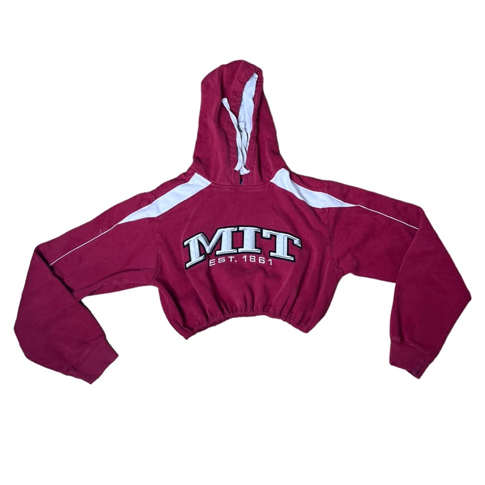 MIT Reworked Custom Crop Hoodie - Picture 2 of 4